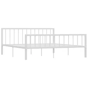 Berkfield Bed Frame White Metal 180x200 cm 6FT Super King