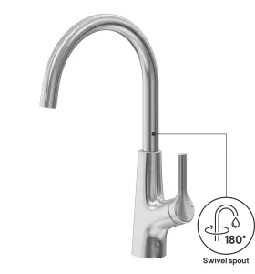 GoodHome Guntur Stainless steel effect Kitchen Side lever Sensor Tap