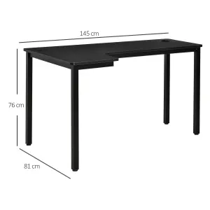 L-Shaped Corner Desk Computer Workstation PC Gaming Desk 145 x 81 x 76cm Left