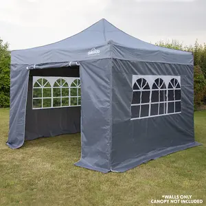 Side Walls Door & Windows for 3x3m Pop-Up Gazebo - GREY - Garden Party Tent