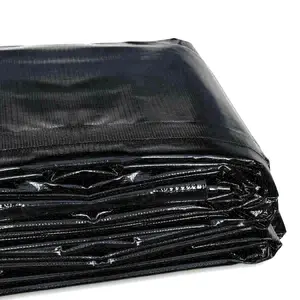 5 x 8 m Tarpaulin Waterproof Heavy Duty Cover Ground Sheet Camping with 4 Tarp Clips + 10m / 30ft Bungee Cord (Black - 235GSM)