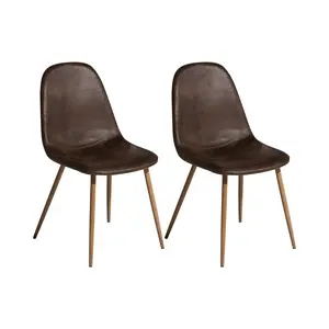 North Andover Upholstered Dining Chair (Set of 2) Brown