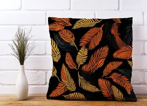 Orange Feather Leaves Cushions 60cm x 60cm