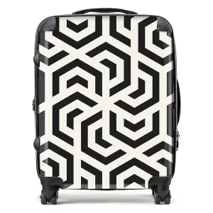 Hexagonal Geometric Pattern Suitcase - Large