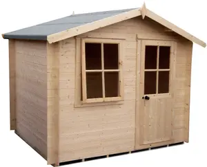 Shire Hartley 7x7 ft & 1 window Apex Wooden Cabin (Base included) - Assembly service included