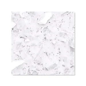 Ice White Quartz Effect Premium Glass Kitchen Splashback W600mm x H650mm