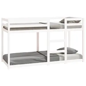 Cullompt Harriet Bee Bunk Bed 90x200 Cm Solid Wood Pine White / 80 x 200 cm