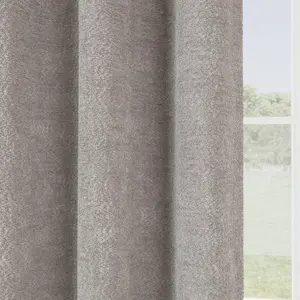 Enhanced Living Royale Silver Room Darkening Boucle Readymade Curtains Pair - 66 x 90 inch (168x229cm)