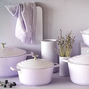 MasterClass Cast Aluminium 28cm Casserole Dish, Lavender