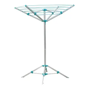 JVL 4 Arm Aluminium Portable Free Standing Rotary Airer, 16 Metre