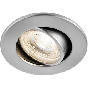 4 PACK Recessed Tiltable Ceiling Downlight - 8.5W Cool White LED Satin Nickel