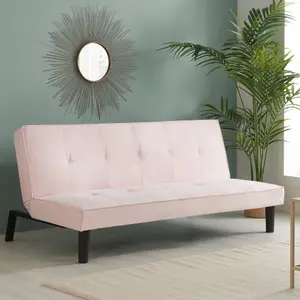 Pink Velvet Sofa Bed Birlea Aurora 3 Seater Settee Emerald Fabric Retro