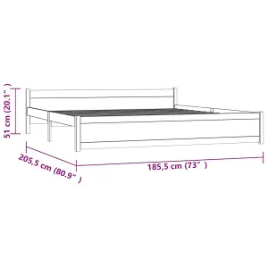 Berkfield Bed Frame White Solid Wood 180x200 cm Super King Size