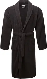 Black Terry Towelling Dressing Gown From The Towel Shop