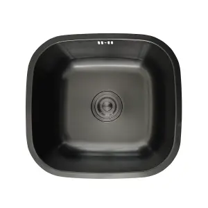 Matteo Small 304 Stainless Steel Kitchen Sink  Single Basin Black