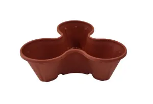 1 Terracotta Strawberry Trio Planter Flower Pot Stackable Plastic Patio Herb Planter