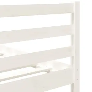 Berkfield Bed Frame White Solid Wood 90x200 cm 3FT Single