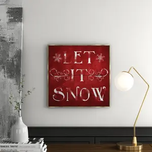 Let It Snow - Single Picture Frame Print Gold Floating Frame / 35.56cm H x 35.56cm W x 1.27cm D