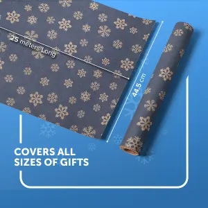 Kraft & Co 2 Pack Christmas Wrapping Paper Roll(Snowflake)