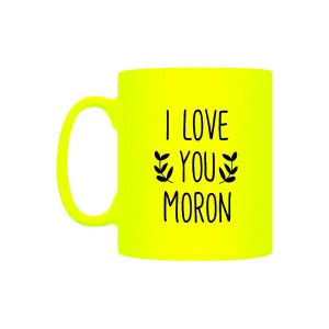 Grindstore I Love You Moron Neon Mug Yellow (One Size)