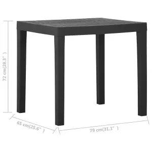 Berkfield Garden Table Grey 79x65x72 cm Plastic