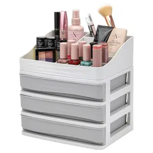 Makeup Organizer - Cosmetic Organiser Solid Drawer -Cosmetic Box Jewelry Storage Tray with Drawers - Vanity Countertop Display