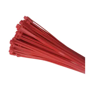 100 x Red Nylon Cable Ties 300 x 4.8mm / Extra Strong Zip Tie Wraps