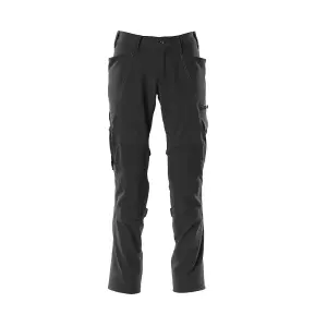 Mascot Accelerate Stretch Trousers with Kneepad Pockets - Black   (52.5) (Leg Length - Regular)