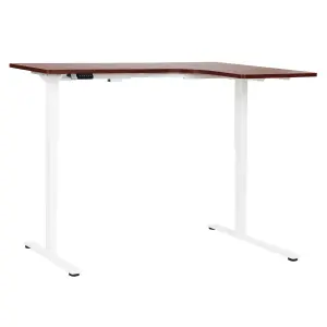 Adjustable Desk Electric Right Hand Dark Wood DESTINES