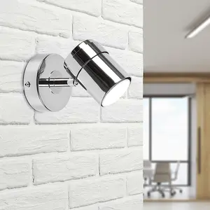 ValueLights Rosie Modern Polished Chrome Single Wall Spotlight Fitting