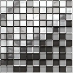 Glass mosaic on mesh for bathroom or kitchen 300mm x 300mm - Grey Graphite