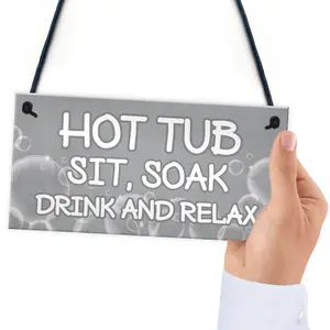 Shabby Chic Hot Tub Sign Funny Hot Tub Accessories Garden Summerhouse Sign New Home Gift