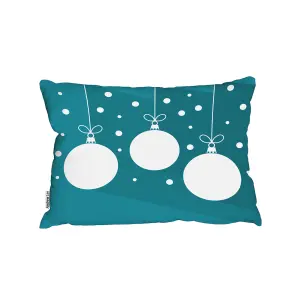 Green christmas baubles (outdoor cushion) / 30cm x 45cm