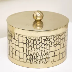 Melody Maison Gold Crocodile Print Trinket Pot