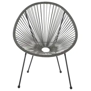 Garden Chair ACAPULCO II PE Rattan Dark Grey