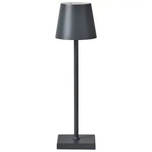 Wireless Metal Table Lamp Dark Grey VALIRA