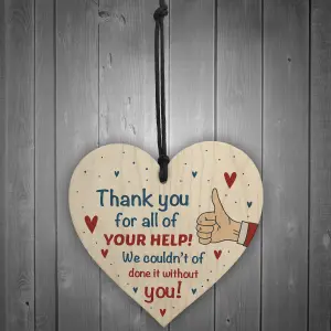 Thank You Gift For Teacher Nurse Carer Volunteer Wood Heart Gift For Colleague Keepsake