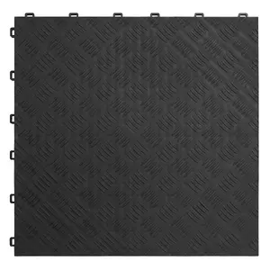 Sealey Polypropylene Floor Tile 400 x 400mm - Black Treadplate - Pack of 9 FT3B