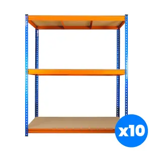 10 Bays of 3 Tier ULTRA HEAVY DUTY Storage Racking 1800h x 1500w x 450d mm 350kg