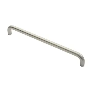 Round D Bar Pull Handle 22mm Dia 450mm Fixing Centres Satin Stainless Steel