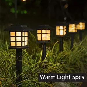 5Pcs Solar Garden Light Set - LED Outdoor Lights For Yard, Lawn & Patio Decor, Single Color