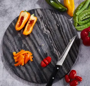 Ehc Large Cheese Board Chopping Board for Kitchen, Serving Board Platter Tray Marble Grey 30cm Chapati Board