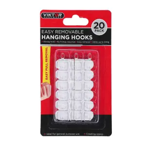 Viktor Hardware Easy Removable Hanging Wall Hook Pack of 20