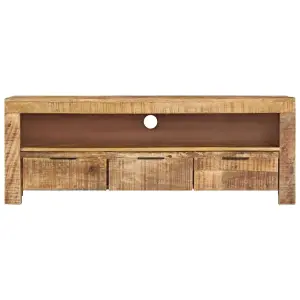 Berkfield TV Cabinet 110x30x40 cm Rough Mango Wood