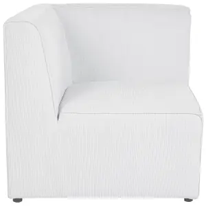 Right Hand 3 Seater Modular Jumbo Cord Corner Sofa with Ottoman Off White LEMVIG