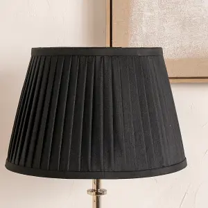 40cm Black Poly Cotton Pleated Lampshade For Table Lamps