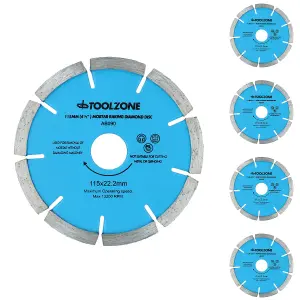 115mm Mortar Raking Diamond Pointing Disc Blade Masonry 6mm Thick 5 Pack