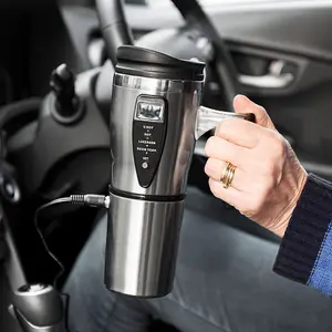 Ingenious Heated Travel Mug with Car Adaptor