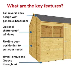 BillyOh Expert Tongue and Groove Reverse Apex Workshop - Pressure Treated - 10x6 - Windowless