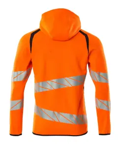 Mascot Accelerate Safe Hoodie with Zipper (Hi-Vis Orange/Dark Navy)  (X Small)